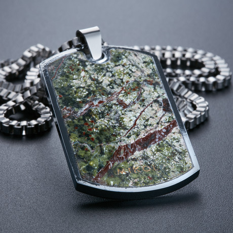 Dog Tag // Rainforest Green Marble