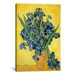 Vase With Irises Against a Yellow Background // Vincent van Gogh // 1890 (18"W x 26"H x 0.75"D)