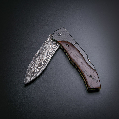 Folding Knife // Carbon Fiber + Wood