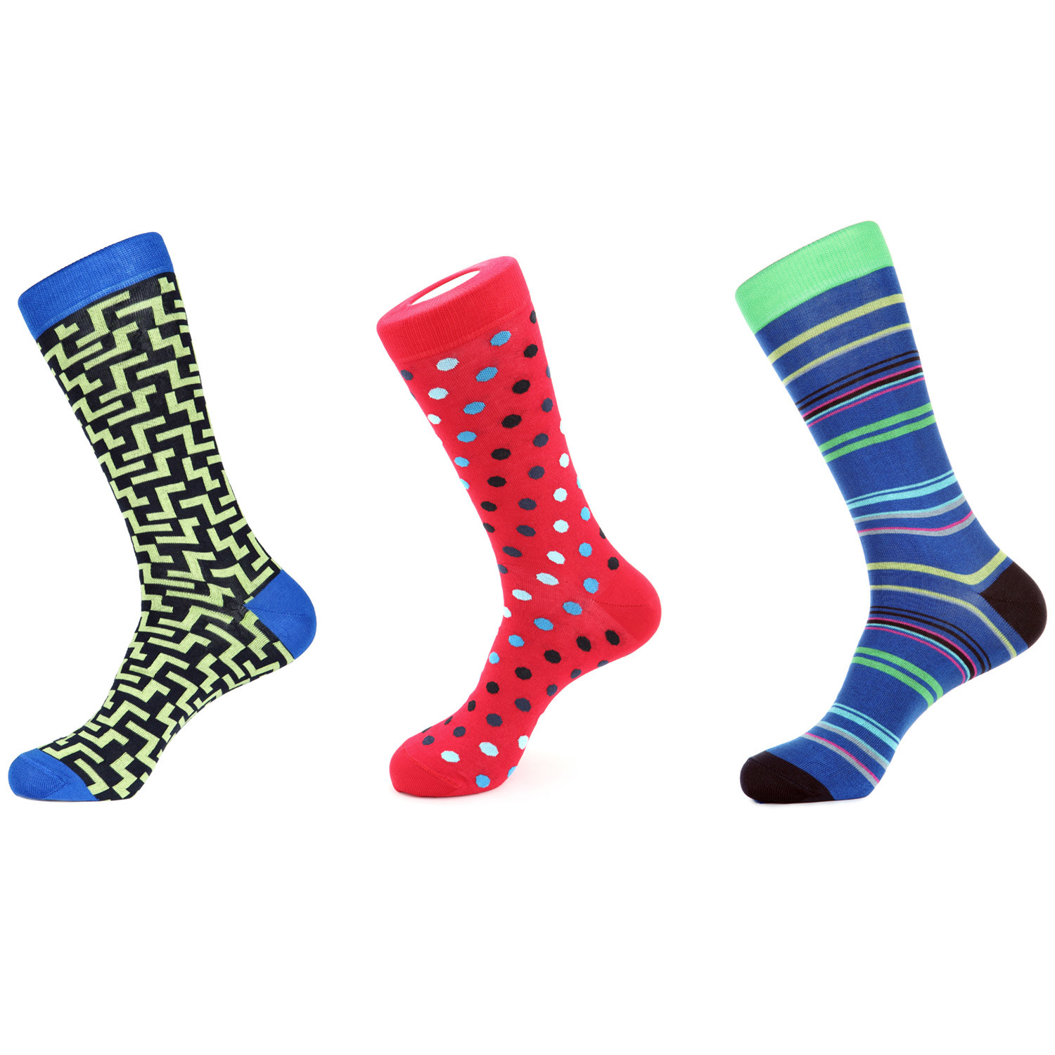 Maze Mid-Calf Sock // Pack of 3 - Jared Lang Socks - Touch of Modern