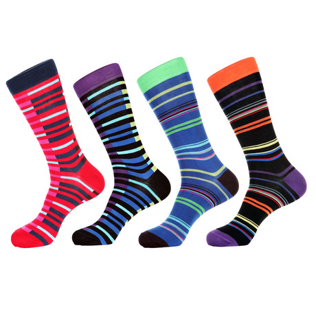 Lines Mid-Calf Sock // Pack of 4