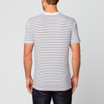 Stripe V-Neck  // White (XL)