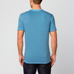 Stripe V-Neck  // Turquoise (2XL)