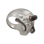 Alias Enamel Snake Eye Ring // Silver + Grey (Size 5.5)