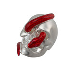 Alias Enamel Snake Eye Ring // Silver + Red (Size 5.5)