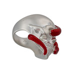 Alias Enamel Snake Eye Ring // Silver + Red (Size 5.5)