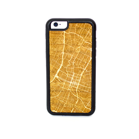 Cut Maps // Engraved Wooden Case // Austin (iPhone 5/SE)