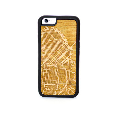 Cut Maps // Engraved Wooden Case // San Francisco (iPhone 6/6s)