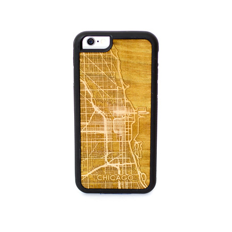 Engraved Wooden Case // Chicago (iPhone 5/SE)