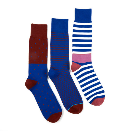 Glowing Cranberry Switch Sock // Assorted Set of 3