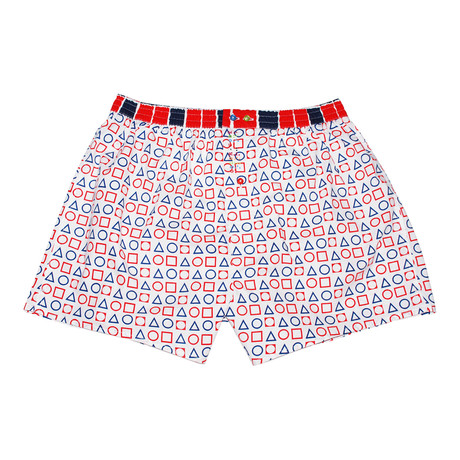 Geometry Boxer // Red + Blue (S)