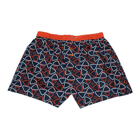 Colored Triangle Boxer // Red + Navy (S)