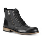 Forest Side Zip Lace Up Boot // Black + Deep Natural (US: 7.5)