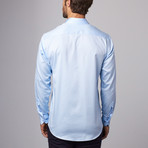 Plaid Placket Button-Up Shirt // Blue (L)