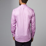 Plaid Placket Button-Up Shirt // Lavender (3XL)