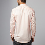 Plaid Placket Button-Up Shirt // Peach (L)