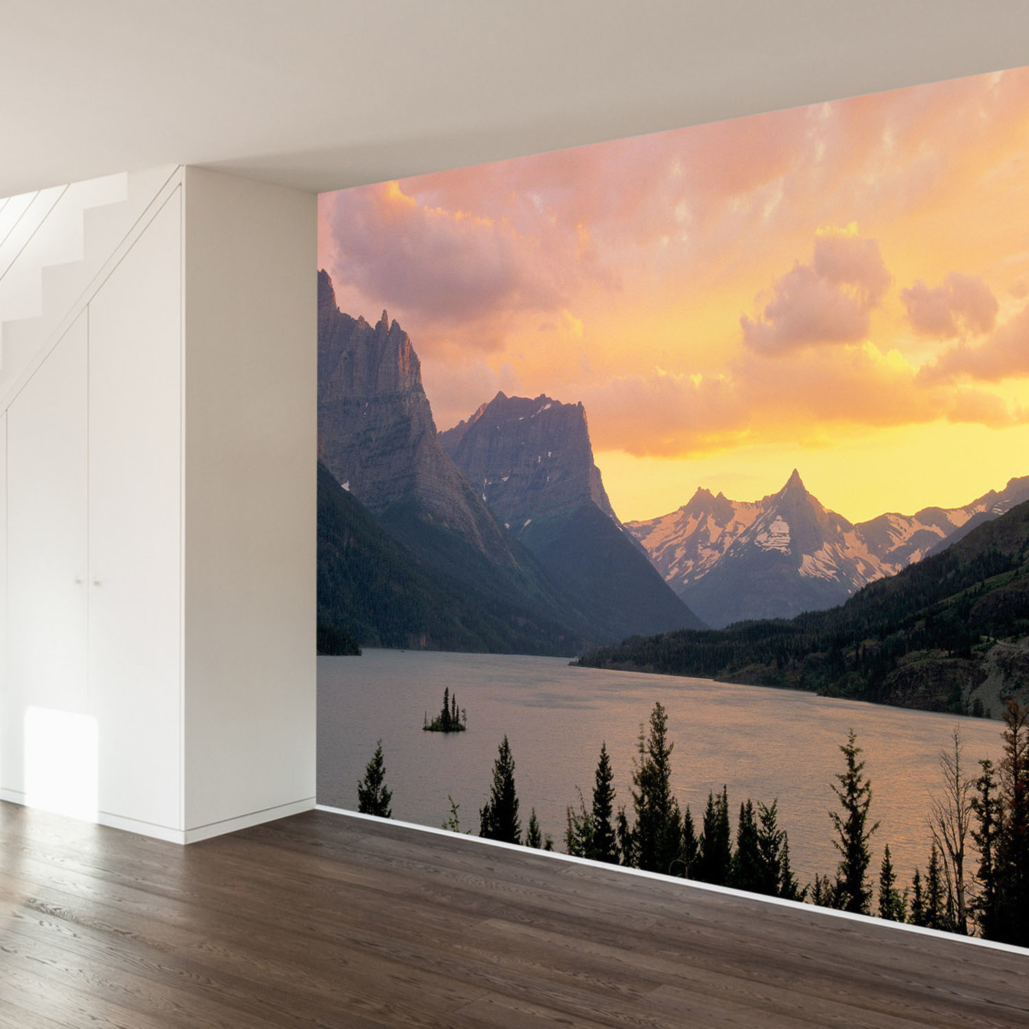 St. Mary's Lake // Glacier National Park (4 Panels // 93" Width
