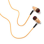 NRG In-Ear Wood Headphones // Orange Striped