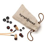 NRG In-Ear Wood Headphones // Orange Striped