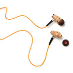 NRG In-Ear Wood Headphones // Orange Striped