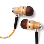 NRG In-Ear Wood Headphones // Orange Striped