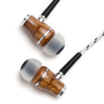 NRG In-Ear Wood Headphones // Zebra