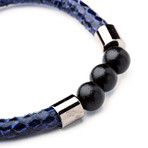 Python Pattern Rattle Bracelet // Blue