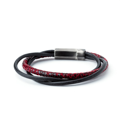 Python Pattern Twister Bracelet // Red