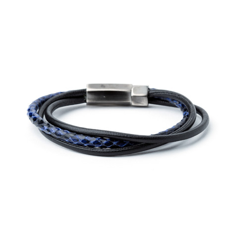 Python Pattern Twister Bracelet // Blue