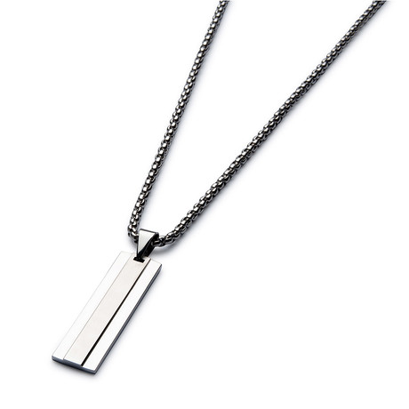 Chrome Steel Necklace // Silver Cable Chain