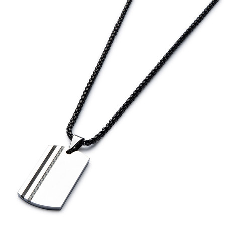Two-Tone Carbon Fiber Necklace // Black Cable Chain