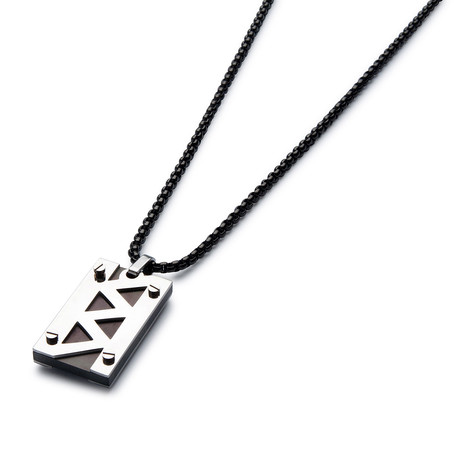 Jagged Bolt Necklace // Black Cable Chain
