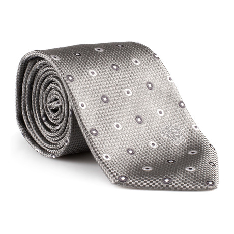 Atlas Silk Tie // Grey Dot