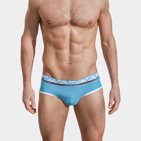 Barrumba Brief // Turquoise + White (S)