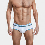 Barrumba Brief // White + Turquoise (M)