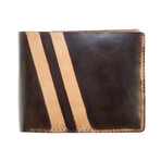 Hand Stained Roadster Leather Slimfold Wallet (Brown)