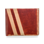 Hand Stained Roadster Leather Slimfold Wallet (Brown)