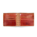 Hand Stained Leather Slimfold Wallet (Brown)