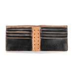 Hand Stained Leather Slimfold Wallet (Brown)