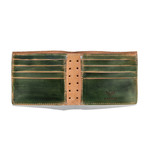 Hand Stained Leather Slimfold Wallet (Brown)