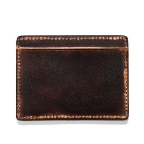 Hand Stained Leather Card Carrier (Brown)