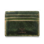 Hand Stained Leather Card Carrier (Brown)