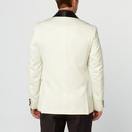 Slim Shawl Neck Tuxedo Jacket // White + Black (US: 42R)