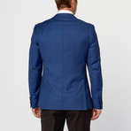 Slim Peak Lapel Tuxedo Jacket // Black + Blue (US: 44R)