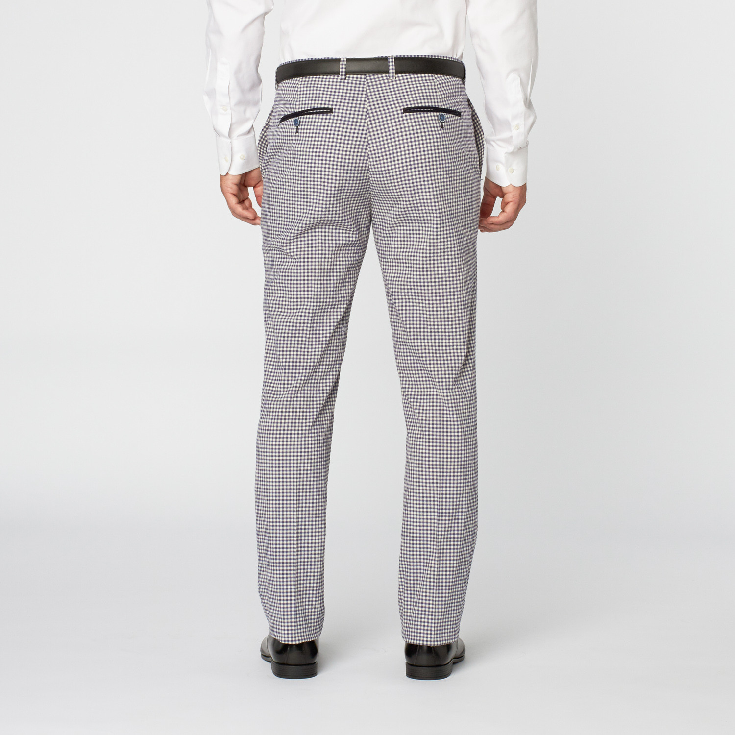 George Gingham Pant // Navy (34WX32L) - PAISLEY & GRAY - Touch of Modern