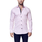 Maceoo // Wall Street Tetris Dress Shirt // Pink (S)