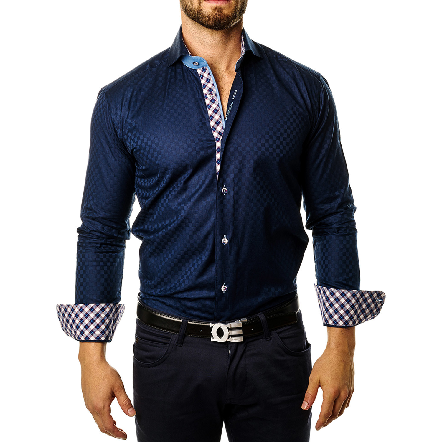 Maceoo // Wall Street Square Dress Shirt // Blue (S) - Maceoo - Touch ...