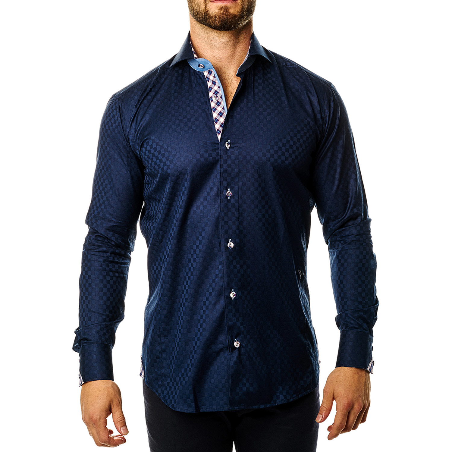 Maceoo // Wall Street Square Dress Shirt // Blue (S) Maceoo Touch