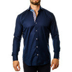 Maceoo // Wall Street Square Dress Shirt // Blue (XL)