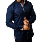 Maceoo // Wall Street Square Dress Shirt // Blue (XL)